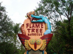 Flame Tree Barbecue Sign
