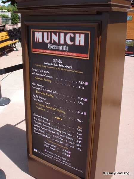 Munich, Germany Menu