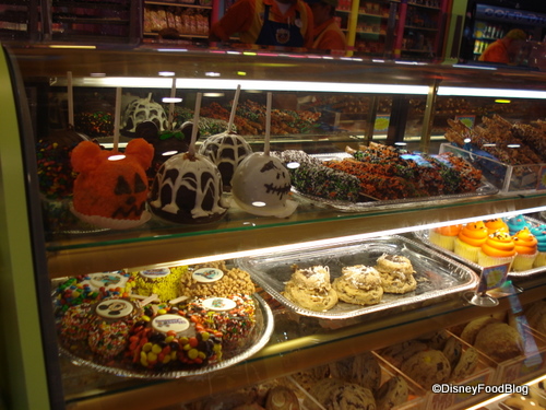 Pumpkin, Spiderweb, and Skellington Candy Apples