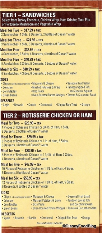 AK Picnic in the Park Menu