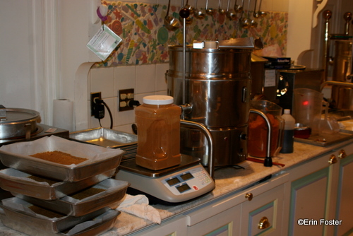 Weighing the Cinnamon for Pumpkin Fudge