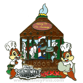 Beach Club 10th Anniversary Gingerbread Carousel Pin 2009