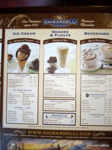 Ghirardelli Menu Back Menu -- Click and Enlarge for larger version