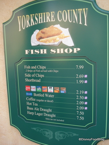 Fish Shop Menu