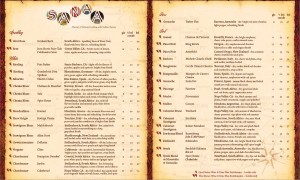 Sanaa Wine List -- Subject to Change -- Copyright Disney -- Click for Larger Version