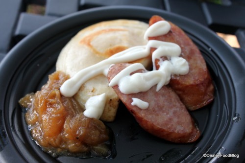 Kielbasa and Potato Pierogies with Caramelized Onions and Sour Cream