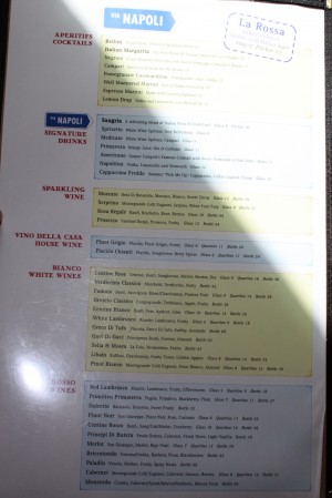 Via Napoli Beverage Menu