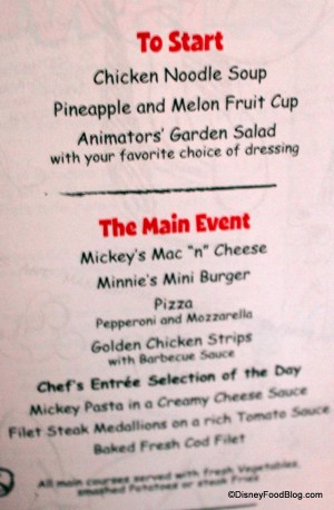 Animators Palate Kids Menu 1