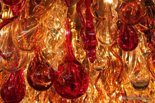 Palo chandelier close up at entry