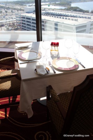 Palo table by window