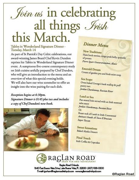 tables in wonderland raglan road