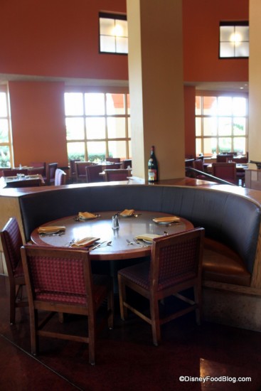 Tables by the window could offer a view