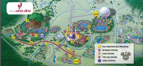 2011 wine and dine half marathon course map