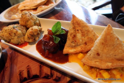 Appetizer Sampler for Two -- Potato and Pea Samosas - Lamb Kefta - Roasted Cauliflower