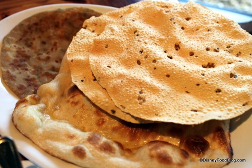 Bread Service Choices -- Naan - Onion Kulcha - Paneer Paratha