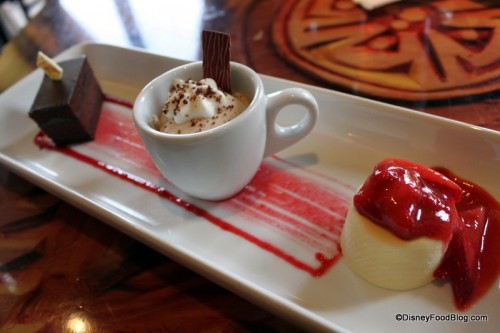 Dessert Sampler -- chocolate cake - Tropical Fruit Kulfi - Chai Cream