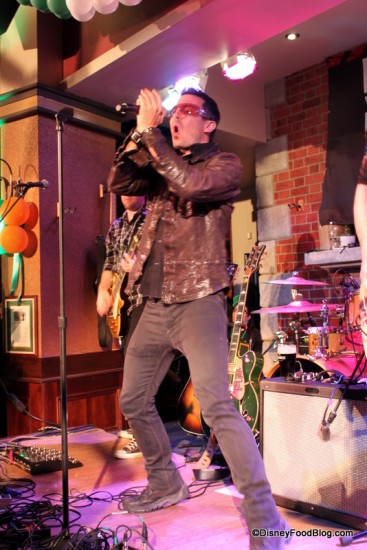 Elevation Lead Singer on stage at Raglan Road