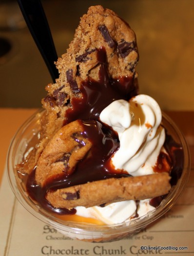 chocolate chunk cookie hot fudge caramel sundae1