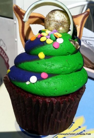 red velvet cupcake at mardi gras