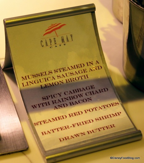 Cape May Cafe Dinner Menu