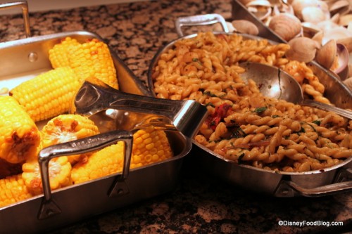 corn on the cob and pasta side