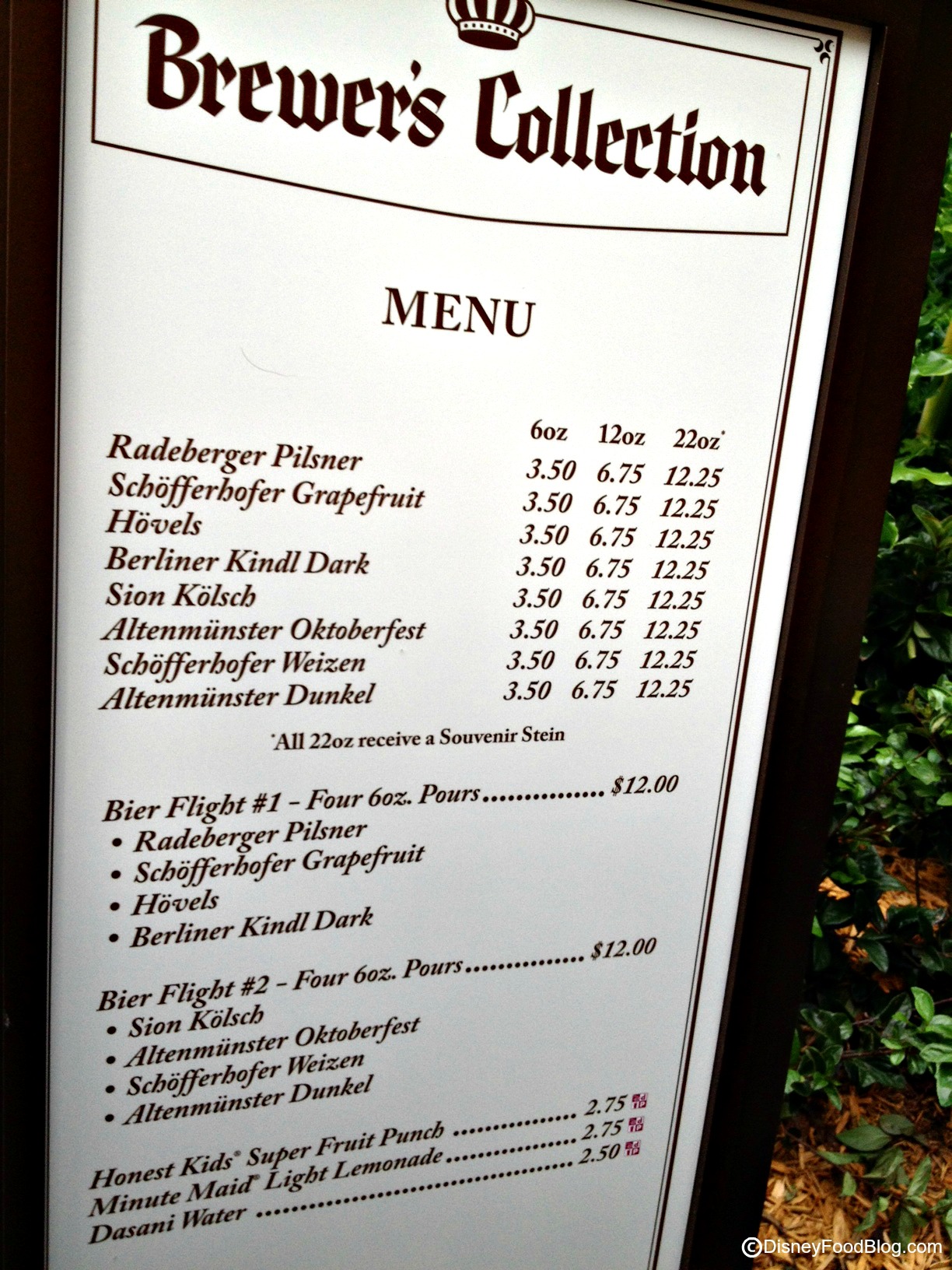 Brewer's Collection Menu