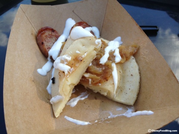 Kielbasa & Potato Pierogie with Caramelized Onions and Sour Cream