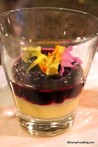 lemon custard verrine with blueberry compote