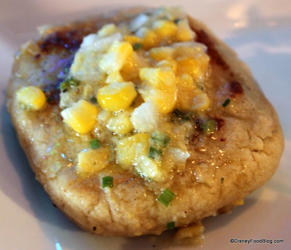 corn arepa with mangalitsa pork