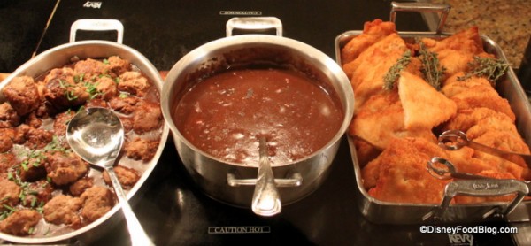 Meatballs, Hunter's Sauce, and Chicken Schnitzel Biergarten