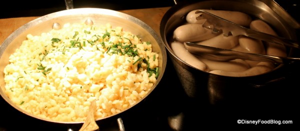 Spatzel and Bavarian Veal Sausage biergarten