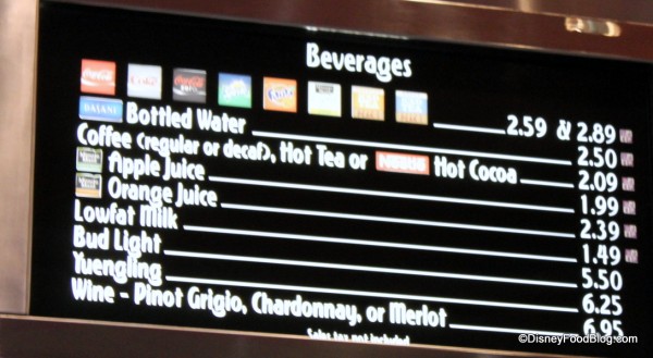 inside menu beverages ABC commissary