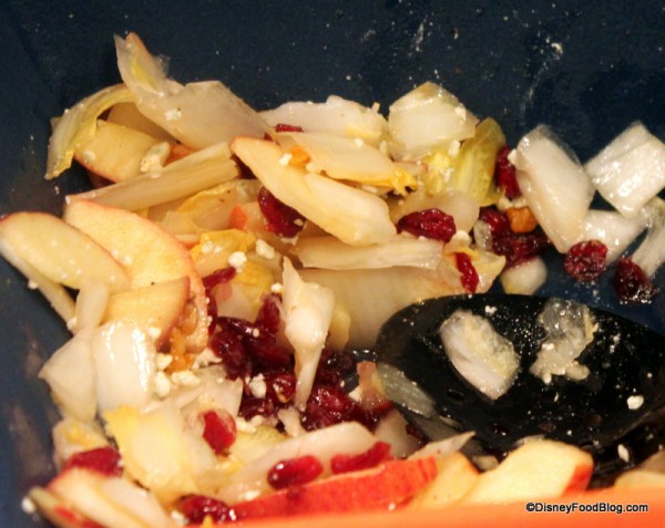 Apple and Endive Salad with Blue Cheese Crumbles, Spiced Walnuts, and Apple Vinaigrette featuring Craisins Tusker House