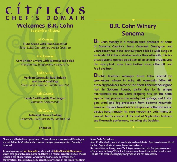 Citricos Dinner September