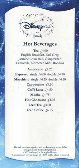 Disney Cafe Harrods Menu 4