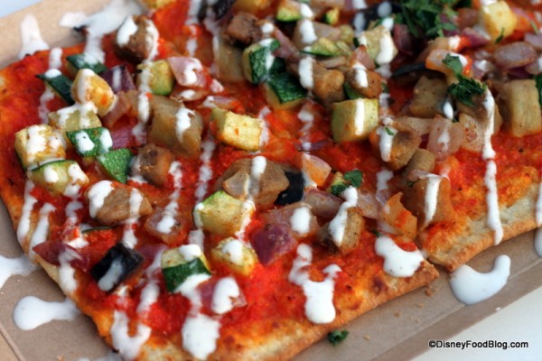 We recommend the Veggie Flatbread at Electric Umbrella!