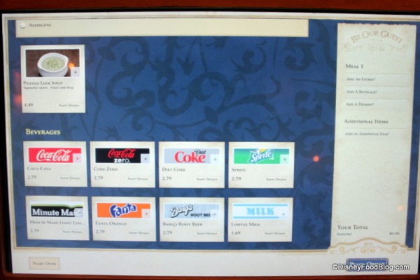 Ordering 6 Be Our Guest lunch