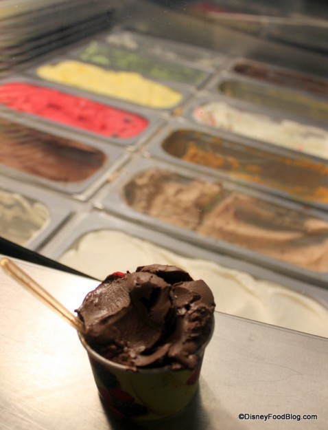 Gelato with background Landscape of Flavors