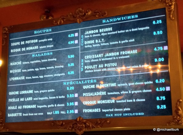 Les Halles Disney World Menu 3