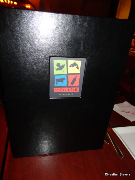 Front of Le Cellier Menu
