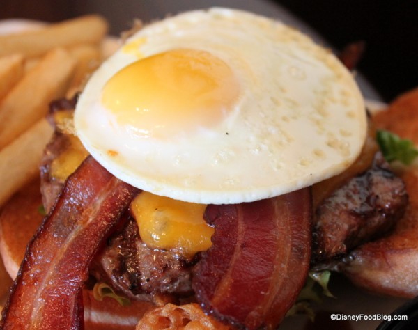 Breakfast Burger close up Rose and Crown