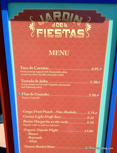 Mexico Booth Menu