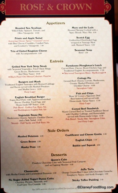 Restaurant Lunch Menu 1 Rose and Crown