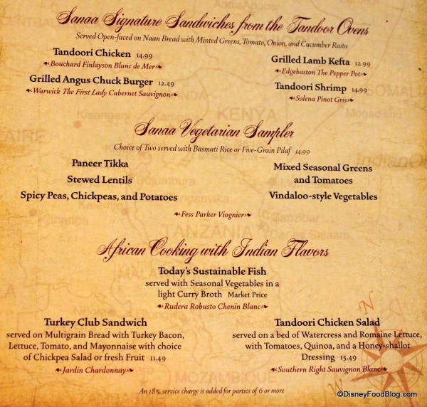 menu 4 Sanaa