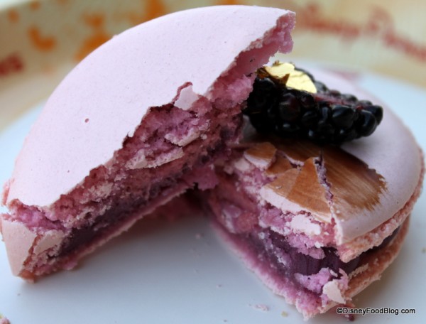 blackberry macaroon cross section