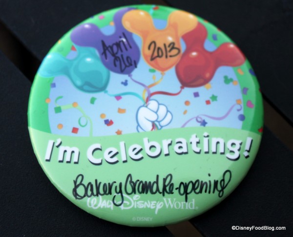 celebration buttons being given out this morning