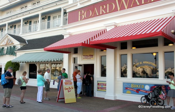 line for bakery already long at 8am -- queue line snakes around inside as well