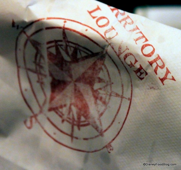 stamp close up on bag territory lounge
