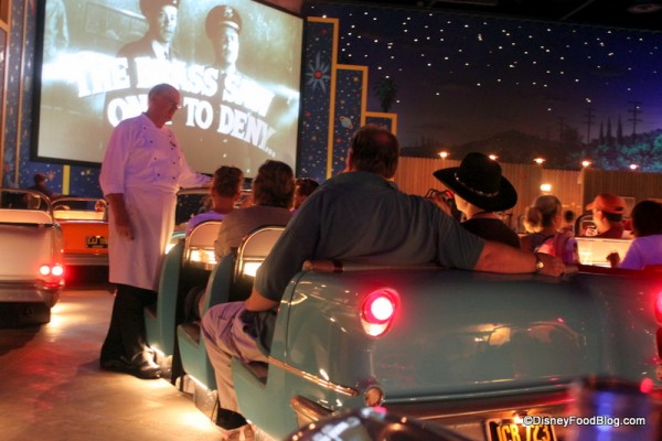 Chef chats with guests with Special Dietary Needs at Sci Fi Dine In