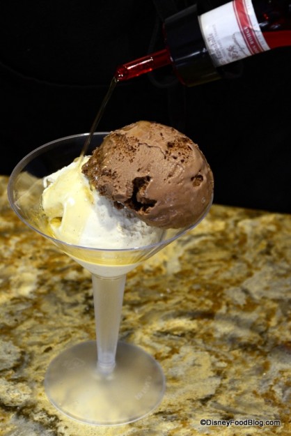 Making the ice cream martini